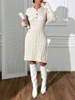 Rochie Scurta Tricotata Ancia Alba - imagine 3