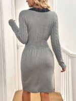 Rochie Tricotata Midi Dalgona Gri - imagine 2