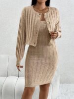 Compleu cu Rochie Devina Bej