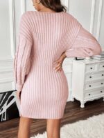 Rochie Scurta Tricotata Fidelia Roz - imagine 2