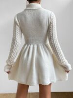 Rochie Scurta Tricotata Graziela Alba - imagine 2