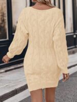 Rochie Tricotata Scurta Larisa Crem - imagine 2