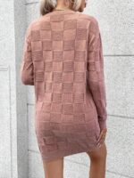 Rochie Scurta Tricotata Nivedita Roz Pudra - imagine 2