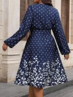 Rochie Scurta Saini Bleumarin cu Print Floral Alb - imagine 2