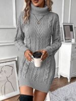 Rochie Scurta Tricotata Arynia Gri
