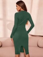 Rochie Scurta Tricotata Bella Verde - imagine 2