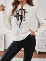 Pulover Tricotat Calliope Alb - imagine 2