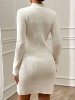 Rochie Scurta Tricotata Haley Alba - imagine 2