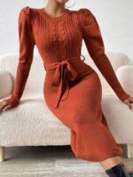 Rochie Midi Tricotata Hannie Caramizie - imagine 3