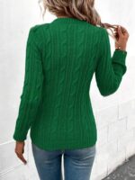Pulover Tricotat Helsey Verde - imagine 2