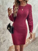 Rochie Scurta Tricotata Maibon Grena