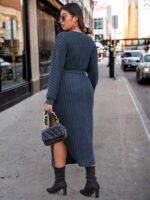 Rochie Midi Maila Bleumarin -Marimi Mari - imagine 2