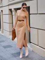 Rochie Midi Tricotata Milvia Bej