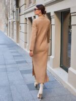 Rochie Midi Tricotata Milvia Bej - imagine 2