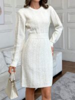 Rochie Scurta Tricotata Nettan Alba