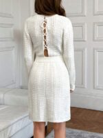 Rochie Scurta Tricotata Nettan Alba - imagine 2