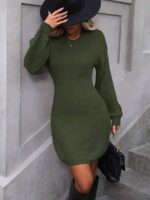 Rochie Scurta Tricotata Padma Khaki