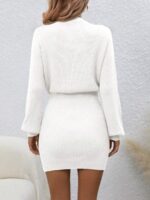 Rochie Scurta Tricotata Sarnau Alba - imagine 2