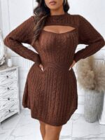 Rochie Scurta Tricotata Skylar Maro - imagine 3