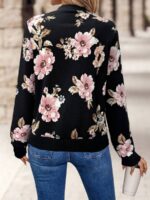 Jacheta Amelie Neagra cu Print Floral - imagine 2