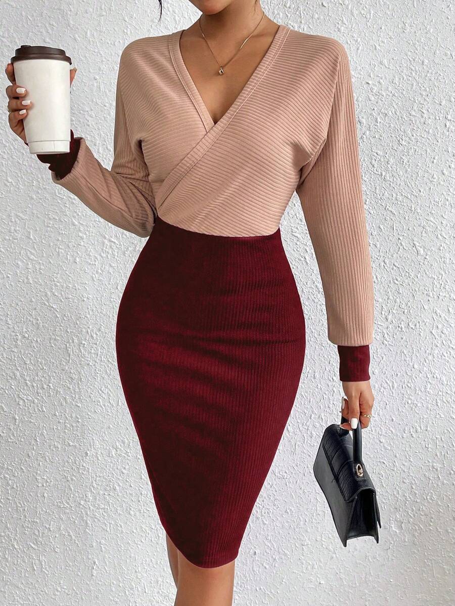 Corina 1 Rochie Scurta Corina in 2 culori Crem cu Grena - imagine 1