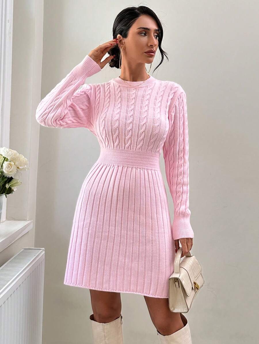 Goldie 4 Rochie Scurta Tricotata Goldie Roz - imagine 1