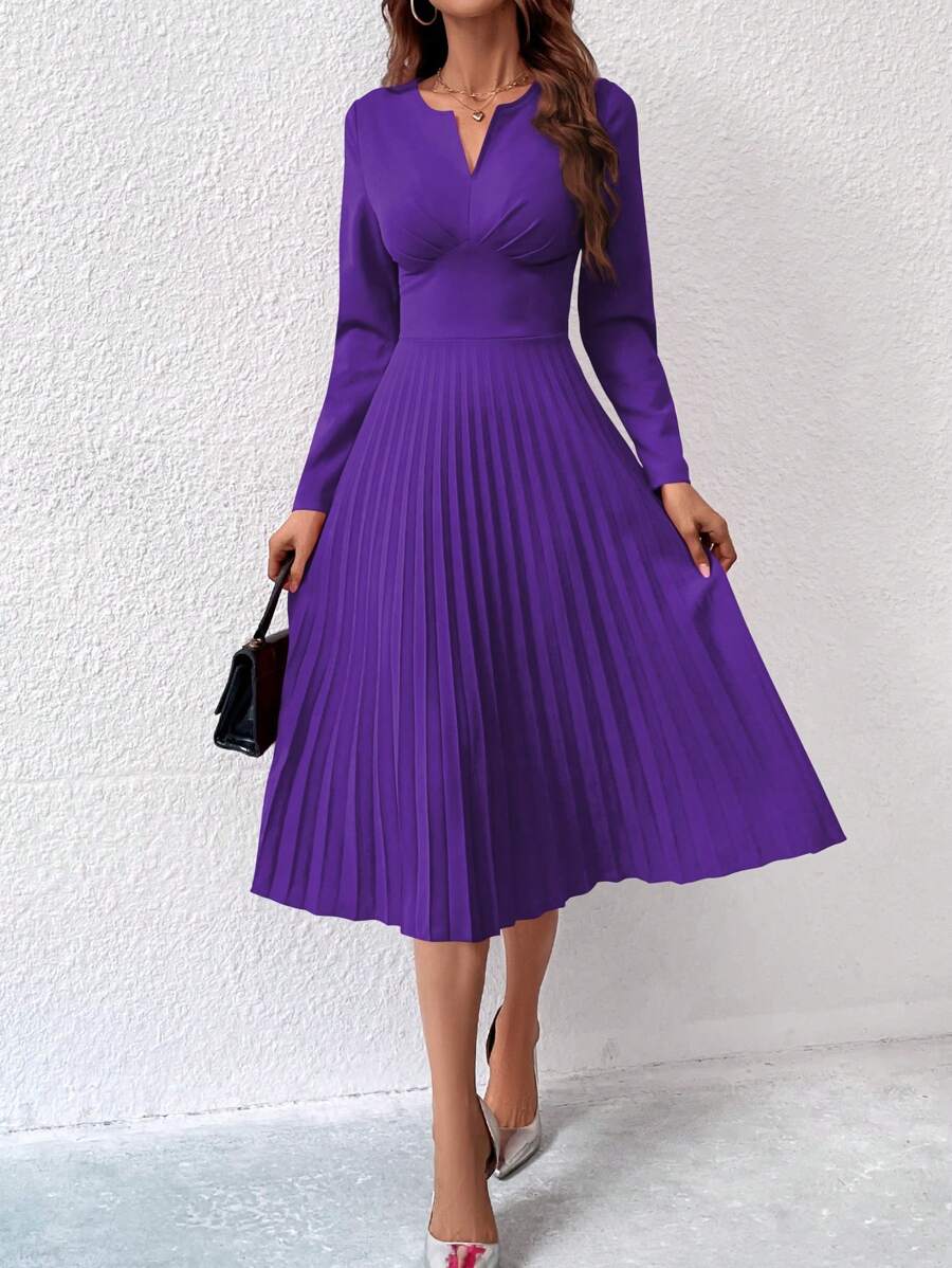 Poliana 1 Rochie Midi Plisata Saila Mov - imagine 1