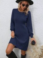 Rochie Scurta Tricotata Sunita Bleumarin