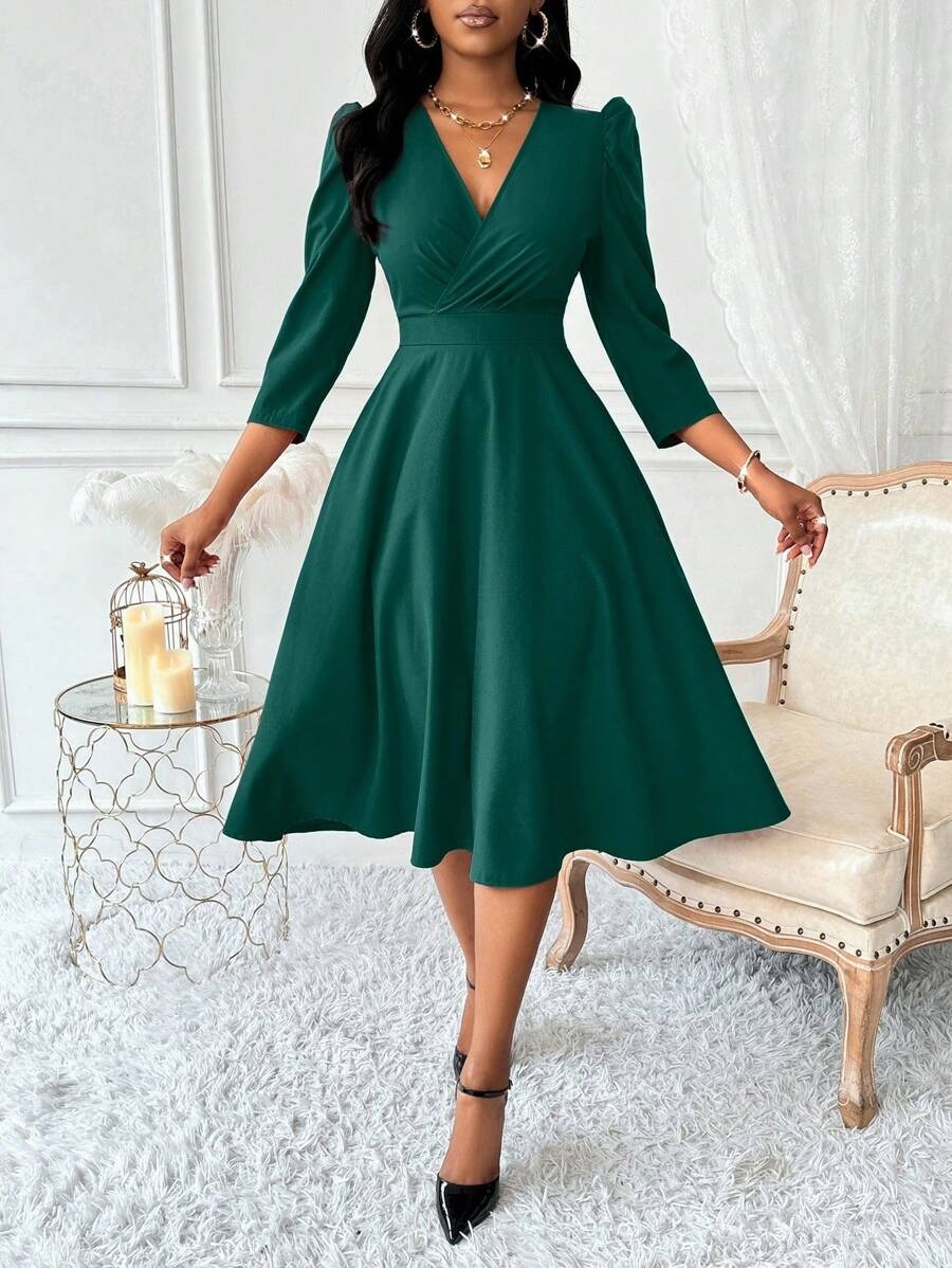 45 Rochie Midi Brenda Turcoaz - imagine 1