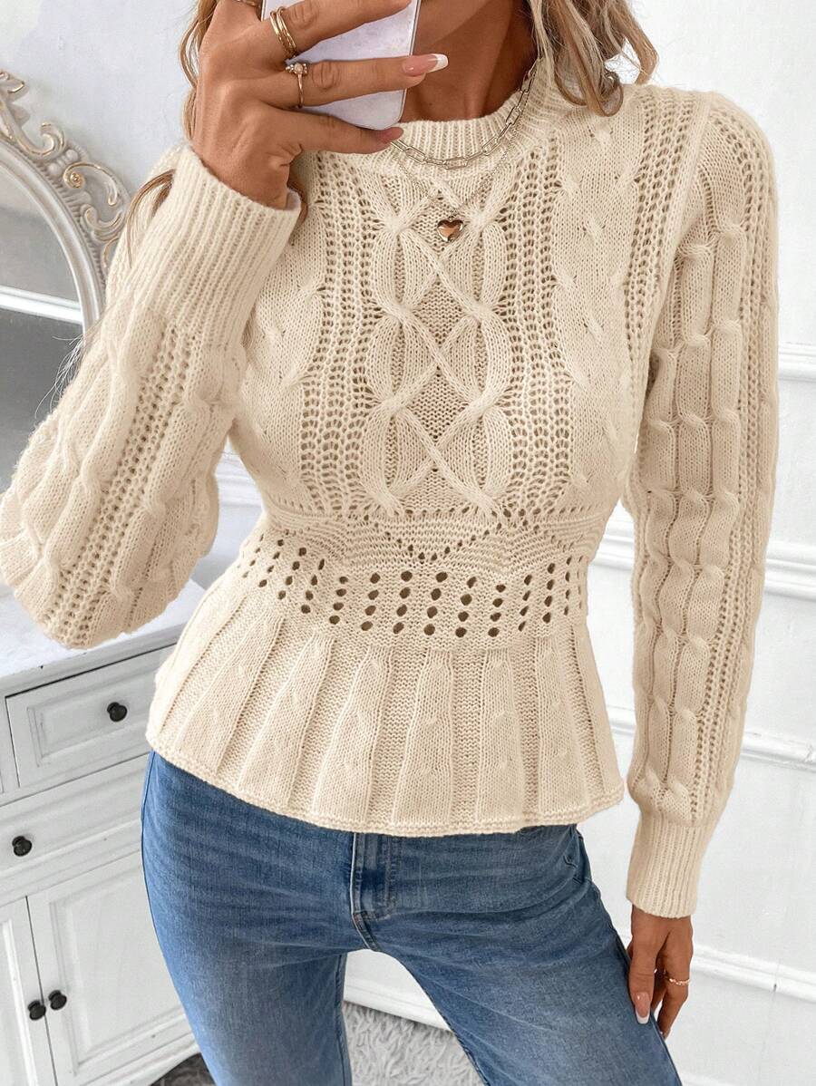 Arnik 2 Pulover Tricotat Arnik Bej - imagine 1