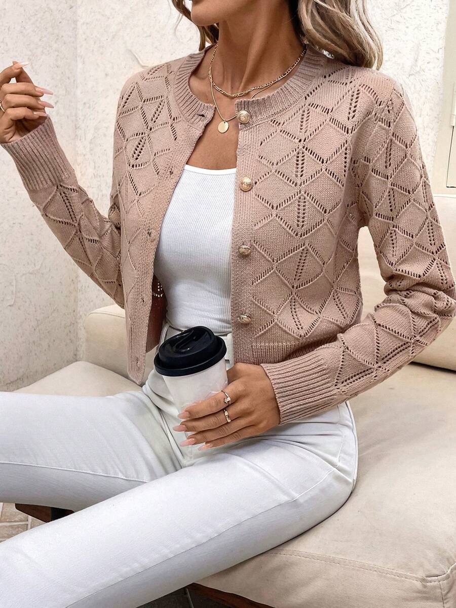 Britta 1 Cardigan Tricotat Britta Bej - imagine 1