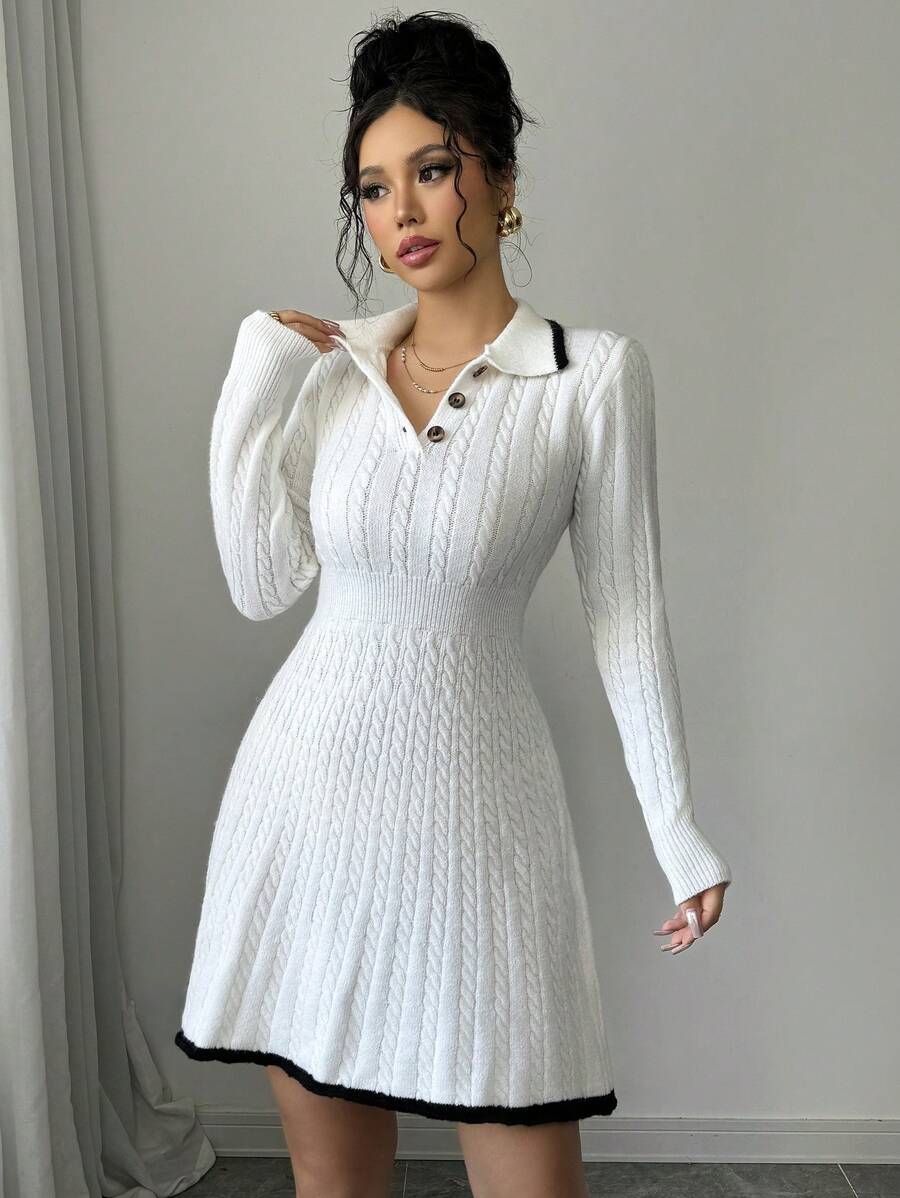 Ramona 1 Rochie Scurta Tricotata Ramona Alba - imagine 1