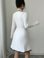 Rochie Scurta Tricotata Ramona Alba - imagine 2