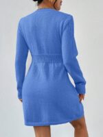 Rochie Scurta Tricotata Varnosi Albastra - imagine 2