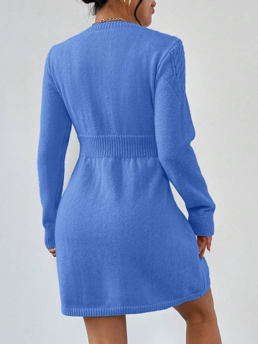 Varnosi 2 Rochie Scurta Tricotata Varnosi Albastra - imagine 2