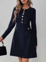 Rochie Scurta Cecina Bleumarin