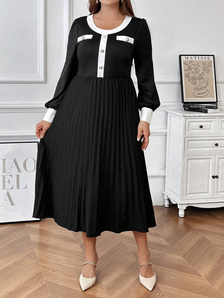 Idalia 1 Rochie Midi Idalia Neagra - Marimi Mari - imagine 1