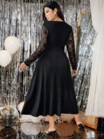 Rochie Midi Mara Neagra - Marimi Mari - imagine 2