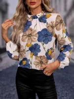 Bluza Phoebe Crem cu Print Floral