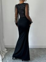 Rochie Lunga Poppy Neagra - imagine 2