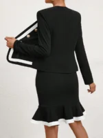 Compleu cu Fusta Midi Ruby Negru - imagine 2