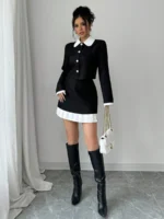 Compleu cu Fusta Scurta Sanziana Negru - imagine 2