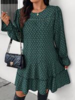 Rochie Scurta Alina Verde - Marimi Mari - imagine 2