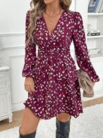 Rochie Scurta Briana Grena cu Print Multicolor
