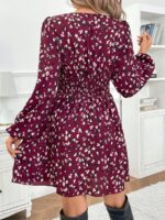 Rochie Scurta Briana Grena cu Print Multicolor - imagine 2
