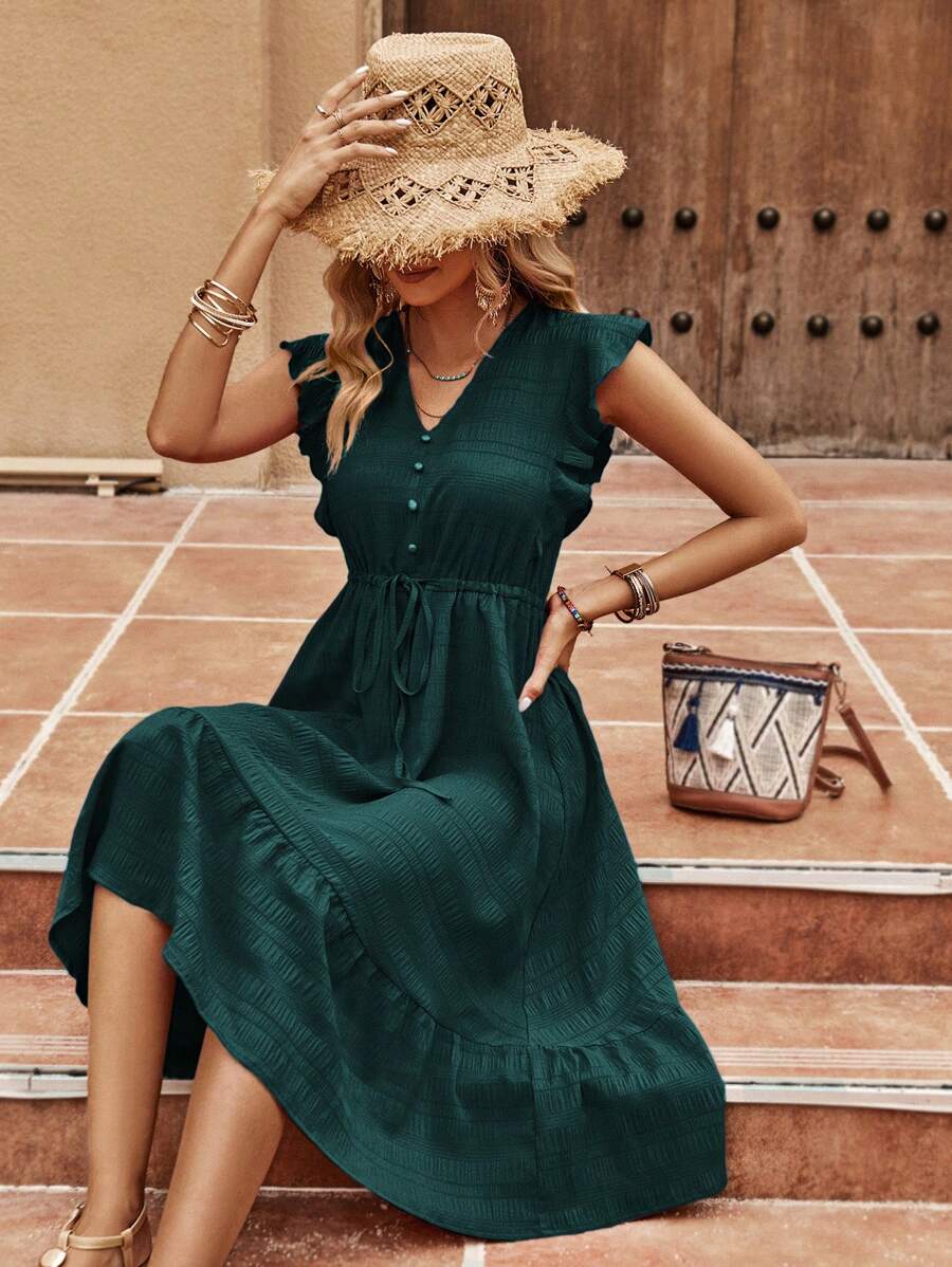 Jayne 1 Rochie Scurta Jayne Verde Inchis - imagine 1