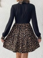 Rochie Scurta Peregrina Neagra cu Animal Print - imagine 2
