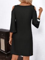 Rochie Scurta Pixie Neagra cu Alb - imagine 2