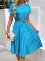 Rochie Scurta Anastasis Bleu Plisata