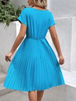 Rochie Scurta Anastasis Bleu Plisata - imagine 2